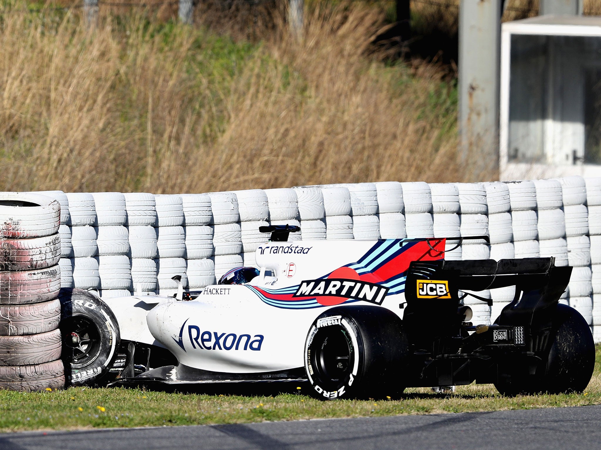 Lance Stroll crashed out of Wednesday's pre-season test at Barcelona