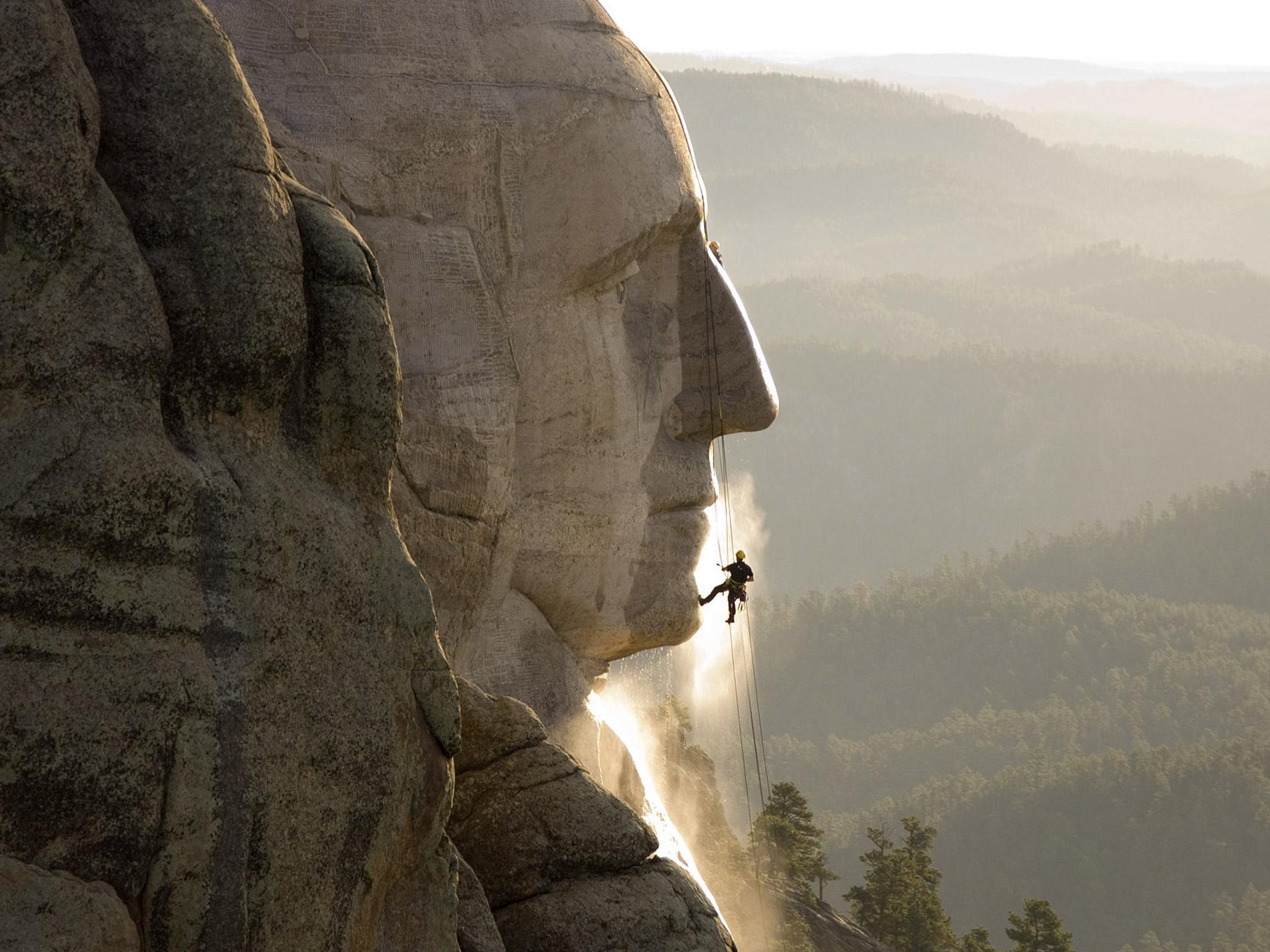 Mount Rushmore is among the famous sites that Thorsten Möwes has scaled