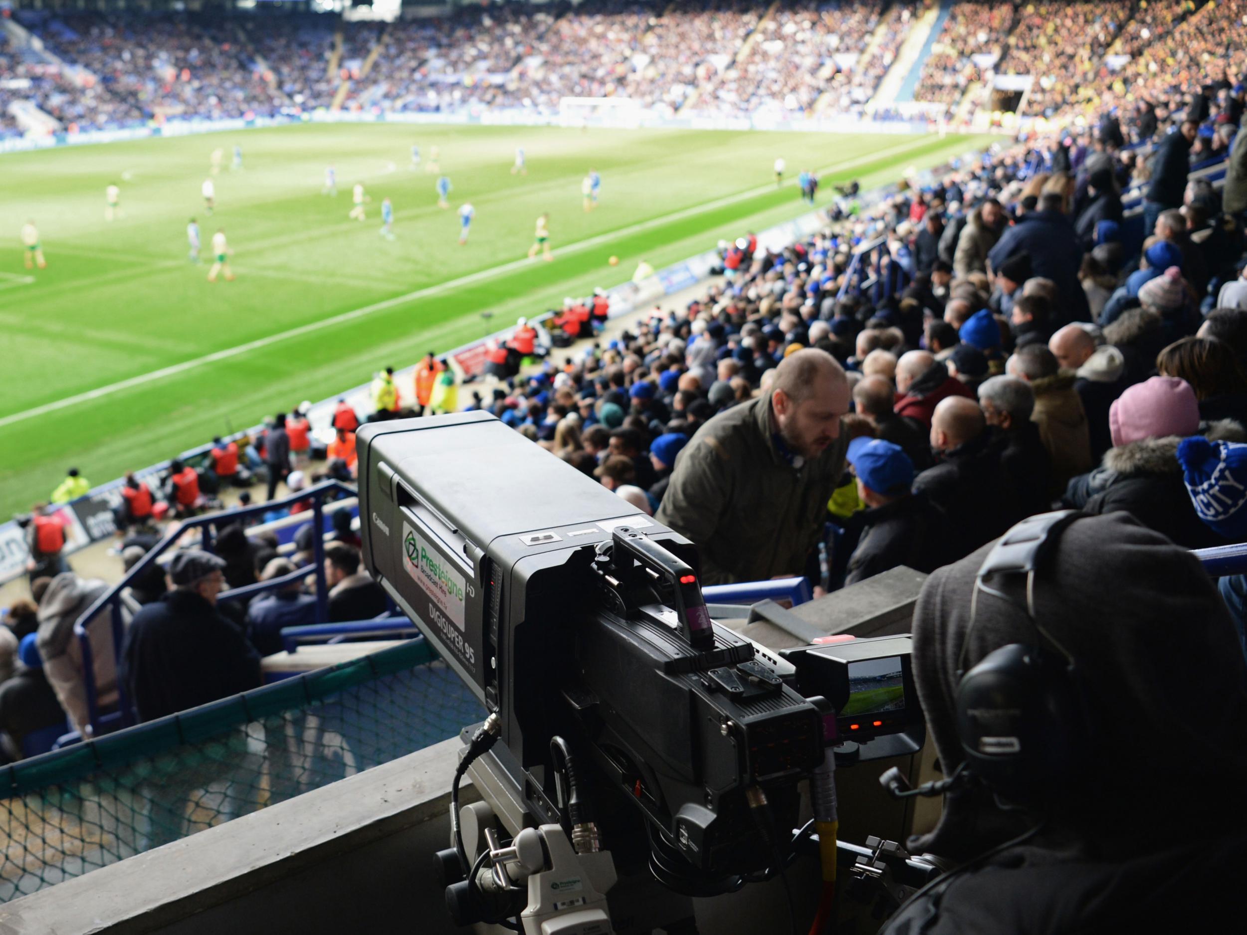 A camera takes in a Premier League game, broadcasting it live around the world