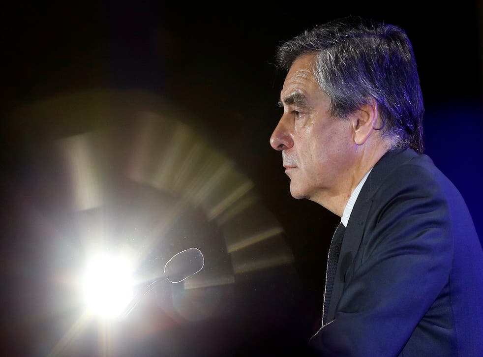 Francois Fillon attends a political rally in Nimes, France