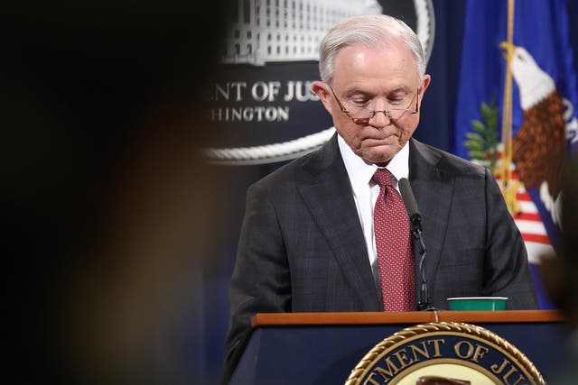 Jeff Sessions addresses the media on March 2, 2017.