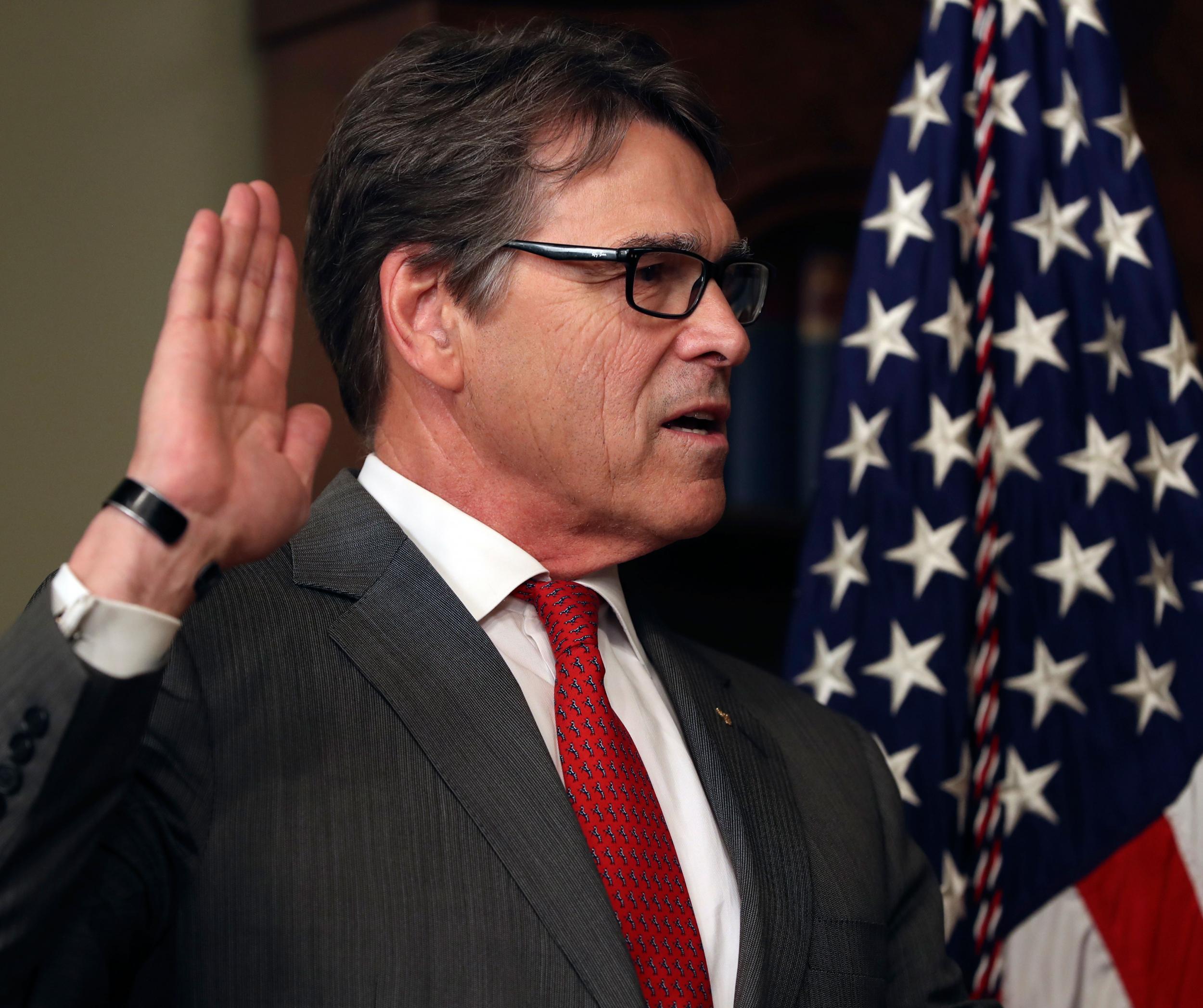 Energy Secretary Rick Perry at the White House during his swearing in ceremony