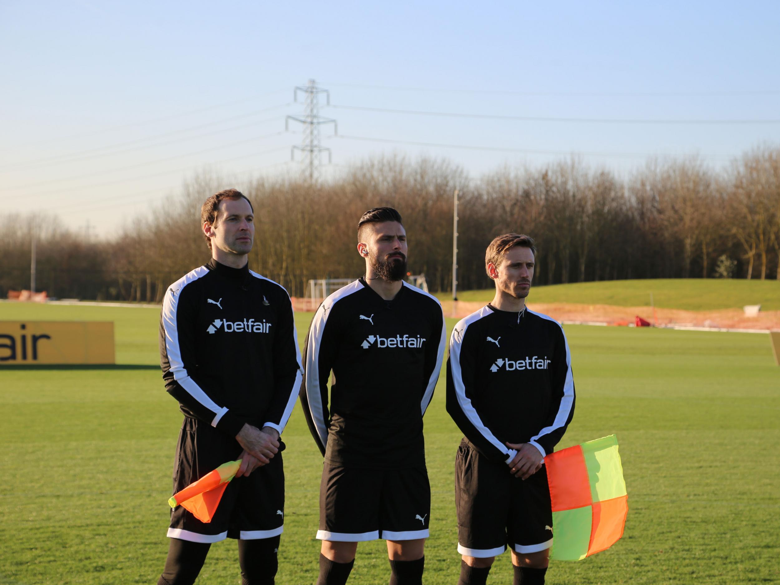 Petr Cech, Olivier Giroud and Nacho Monreal all tried out as referees