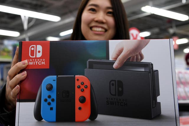 The Nintendo Switch game console on sale in Tokyo in March 2017