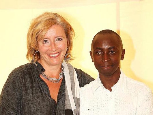 Actress Emma Thompson and her adopted son Tindyebwa Agaba, who moved in with her family at the age of 14 as a child refugee
