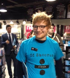 Ed Sheeran sells his new album Divide (÷) at HMV