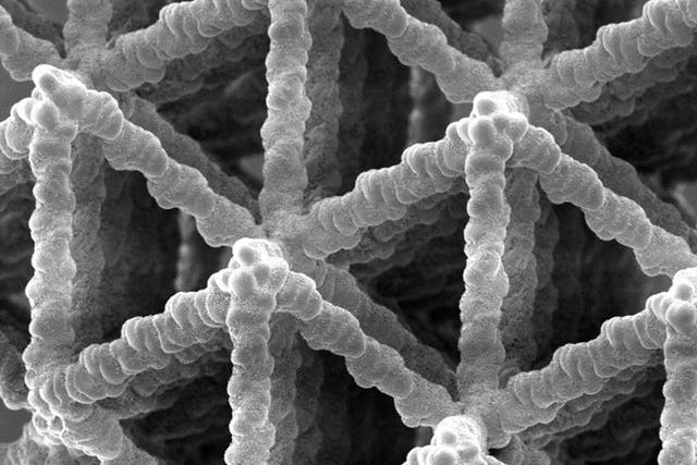 Microstructures like this one developed at Washington State University could be used in batteries, lightweight ultra-strong materials and catalytic converters