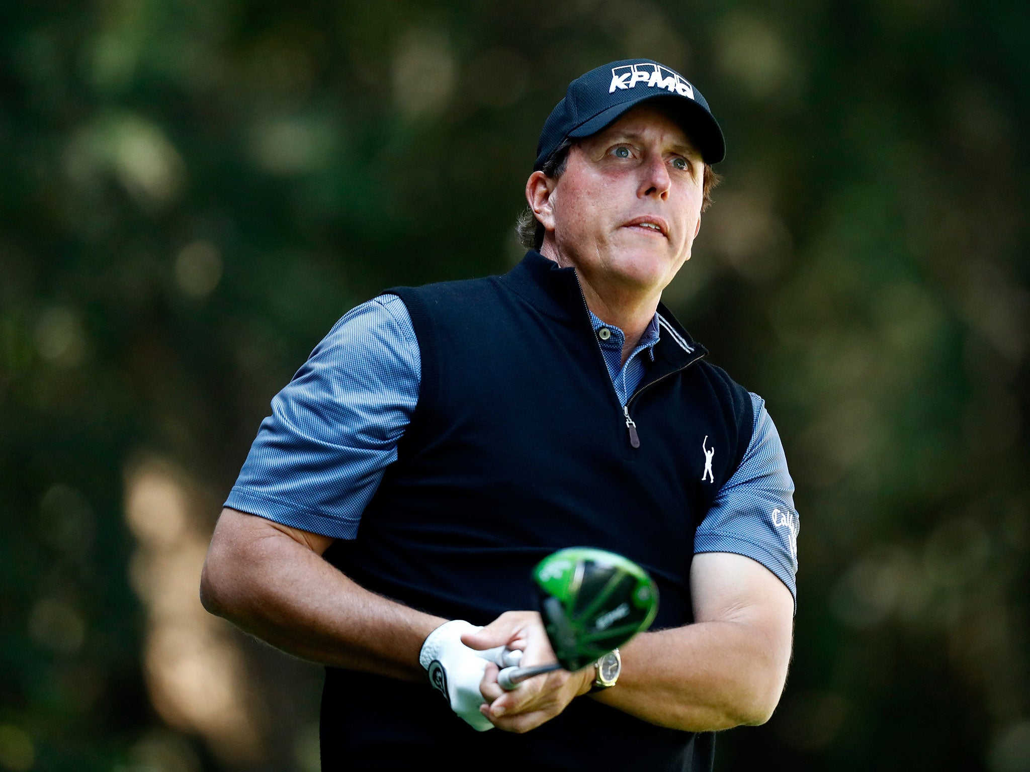 Phil Mickelson remains in contention as he sits two shots off the lead