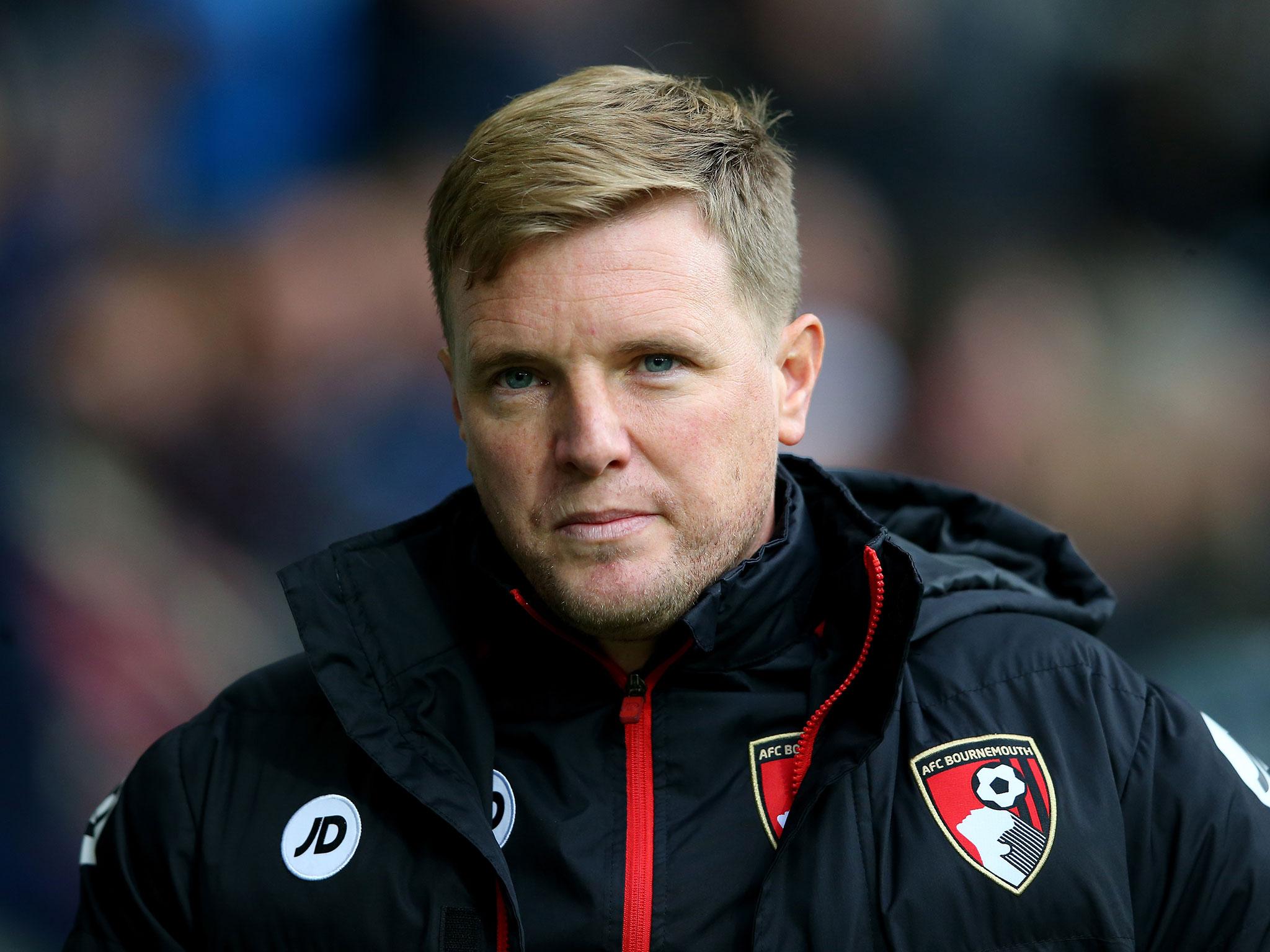 Eddie Howe will miss Bournemouth's Premier League clash with Manchester United