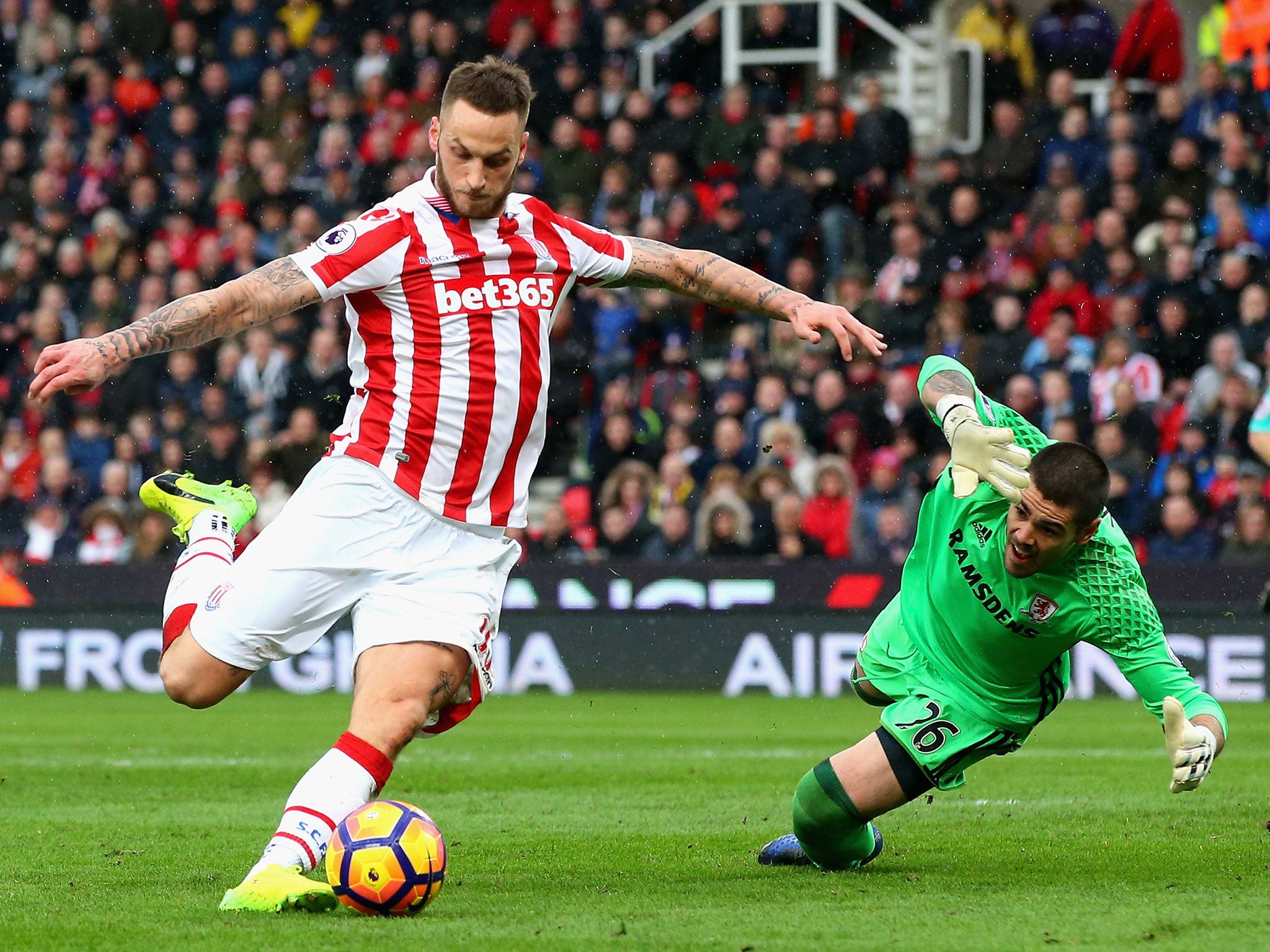 Mark Arnautovic's two goals condemned Middlesbrough to a 2-0 defeat at Stoke