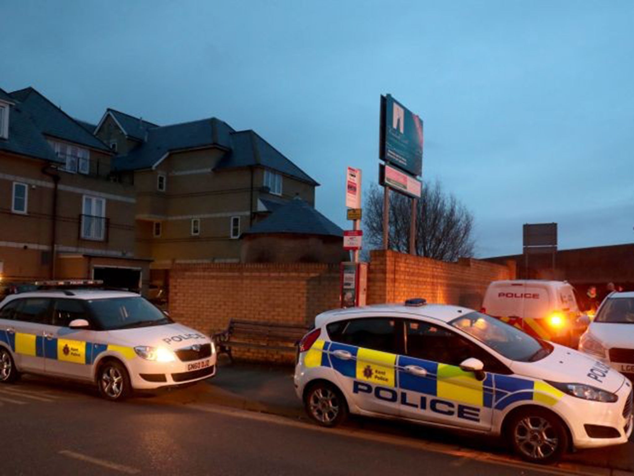 Police cordon at the scene in Sheerness, Kent where the baby was found