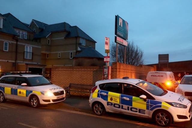 Police cordon at the scene in Sheerness, Kent where the baby was found