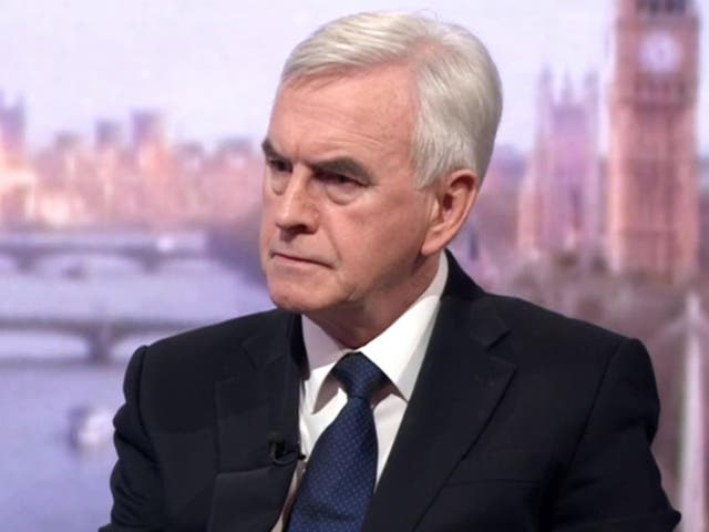 Labour Shadow Chancellor John McDonnell on the Andrew Marr Show