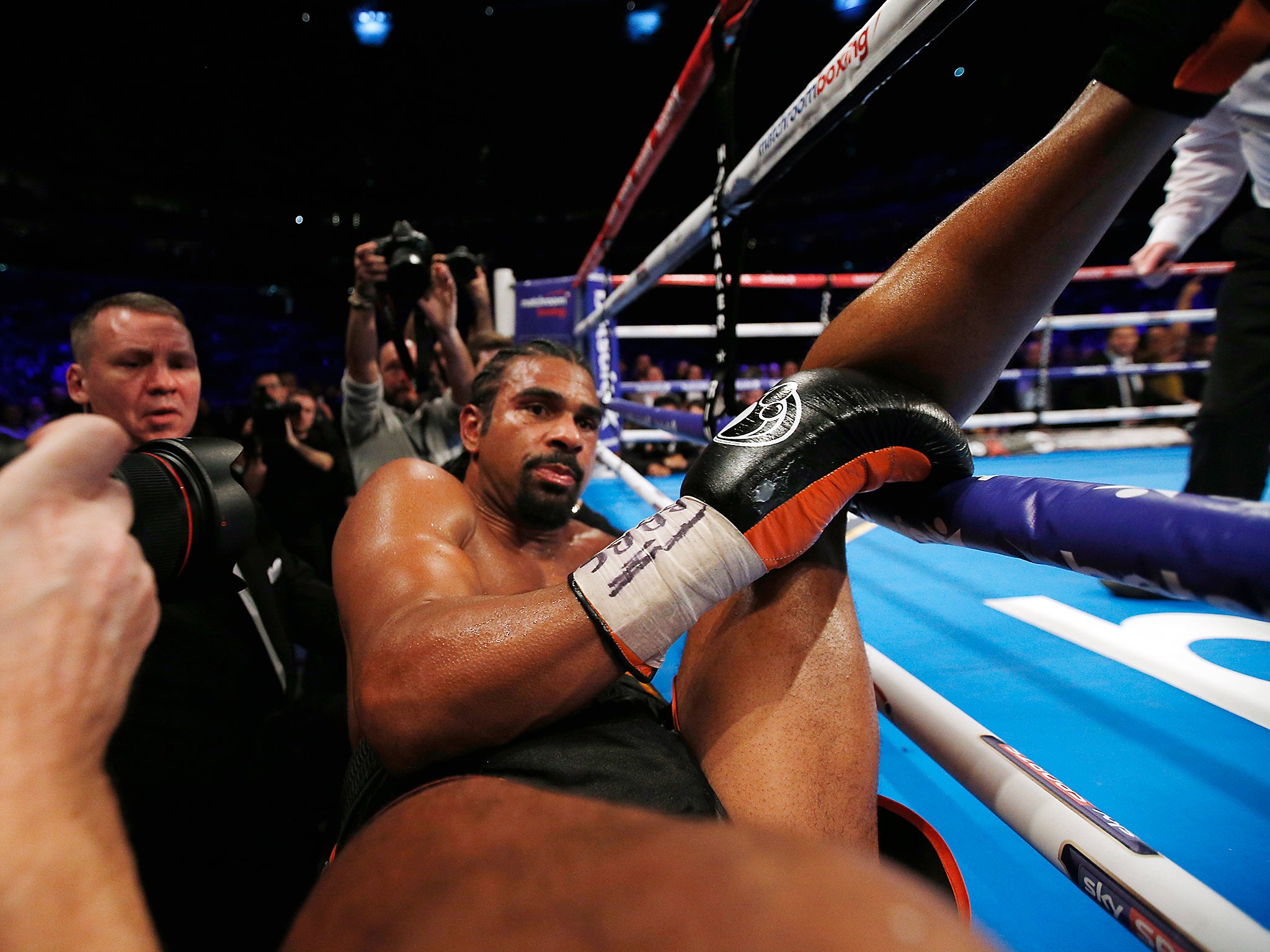 Haye suffered a ruptured Achilles tendon in the first meeting