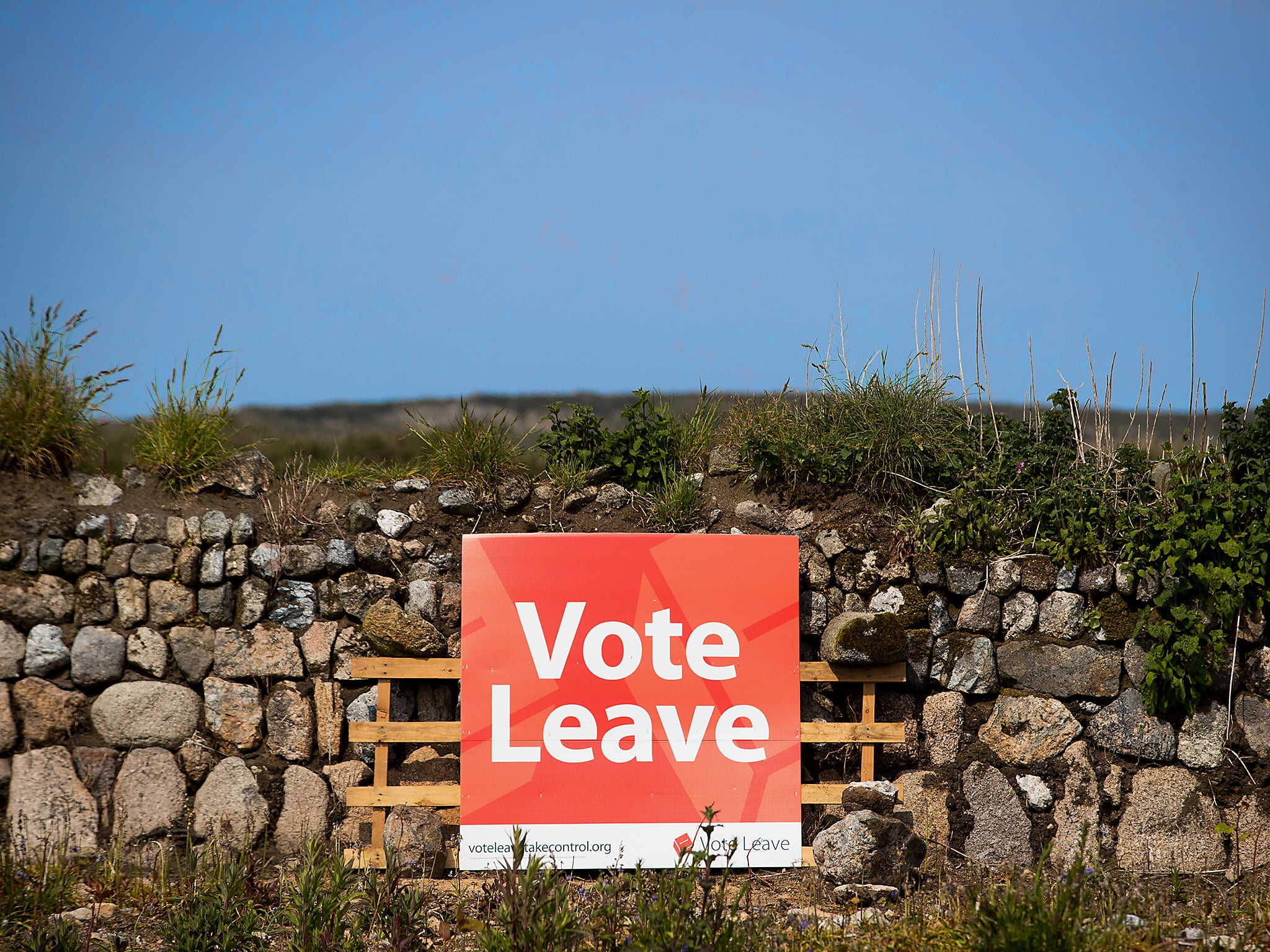 A poster beside the road in Penzance, Cornwall, before June’s referendum