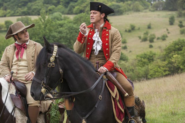 Le Fou (played by Josh Gad, left), companion to the film’s villain Gaston (Luke Evans): Disney has played up the subtext of the previous version and made Le Fou’s sexuality more explicit
