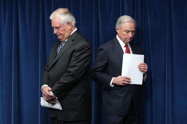 Neither Secretary of State Rex Tillerson or Attorney General Jeff Sessions elaborated on the '300 refugees' statistic