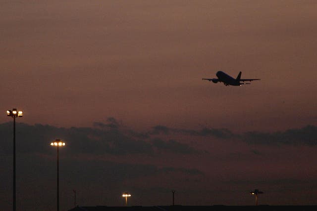 Charter flights leave Stansted airport in the middle of the night or very early in the morning