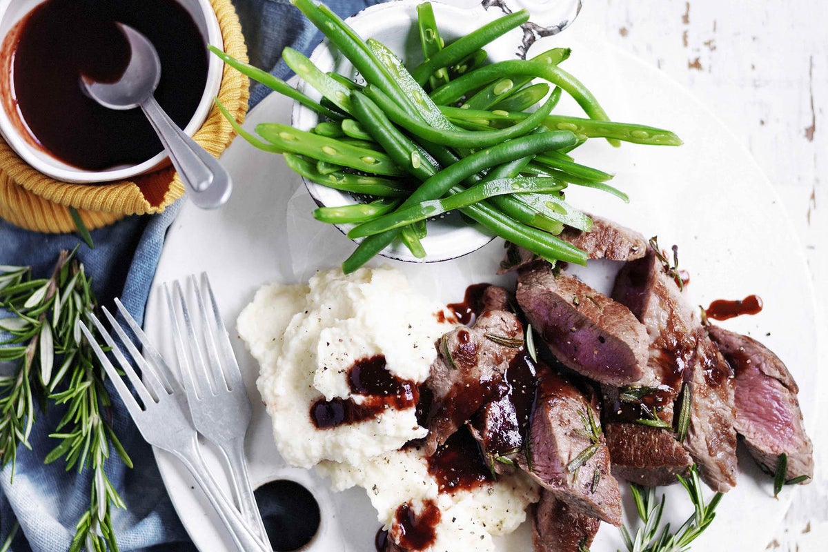 How to make red wine glazed lamb with quince and rosemary