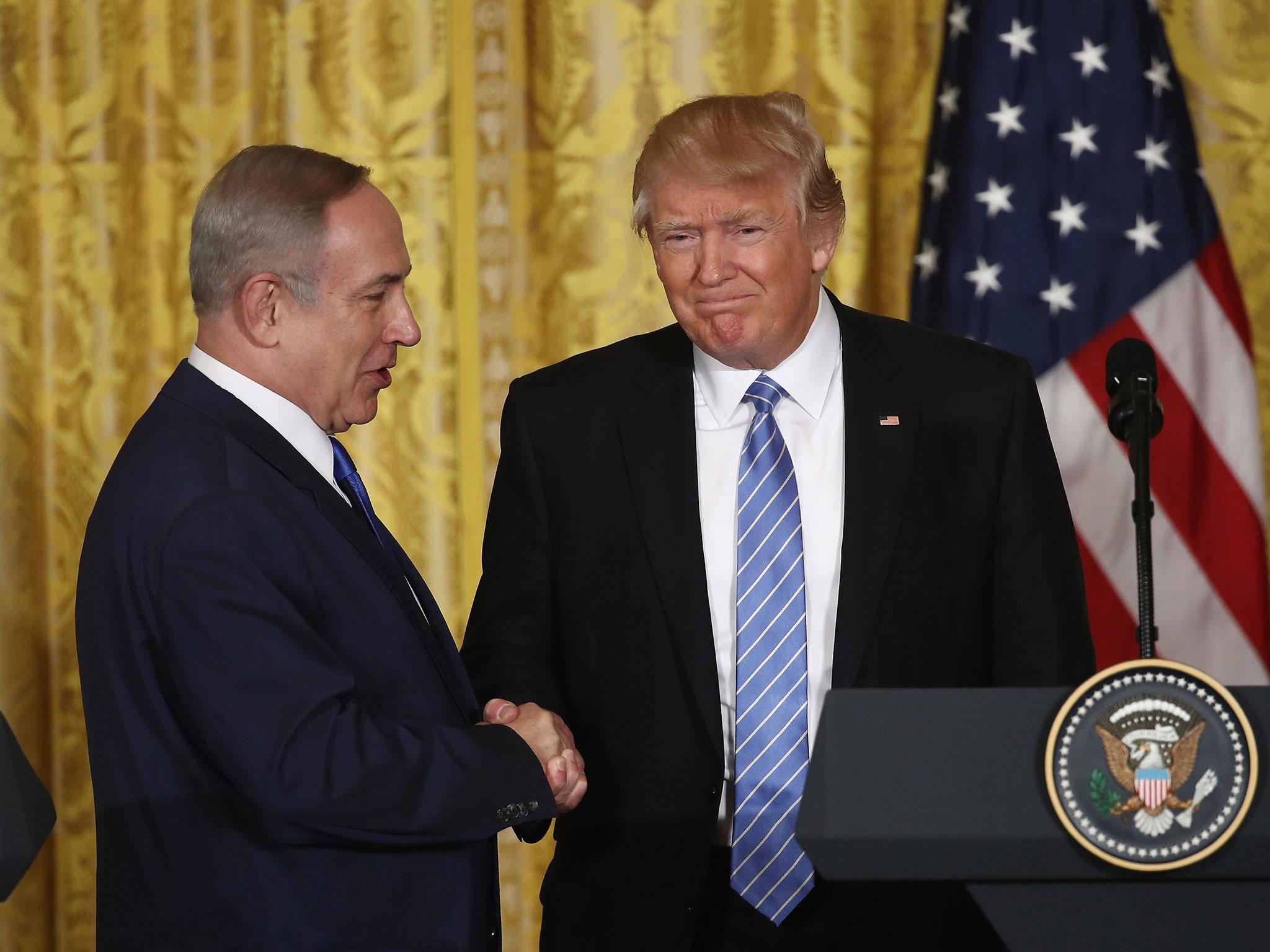 Mr Trump repeated his belief Israel is a "cherished ally" of the US during Mr Netanyahu's visit to Washington DC in February