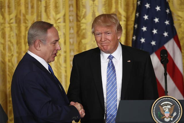 Mr Trump did not explicitly embrace a two-state solution to the Israeli-Palestinian conflict when he met with Israeli Prime Minister Benjamin Netanyahu last month