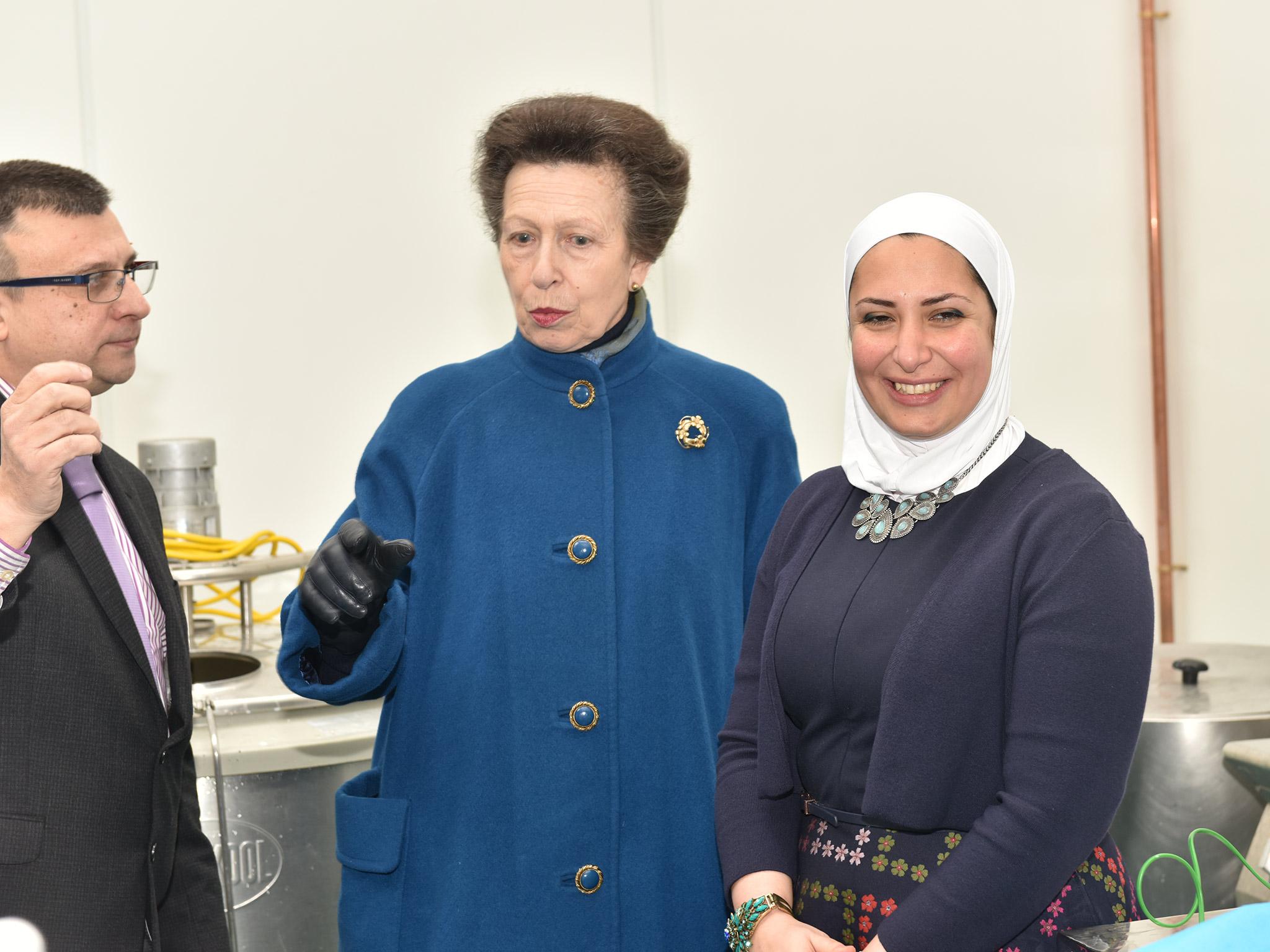 The Princess Royal visited the Yorkshire Dama Cheese company and watched it being made