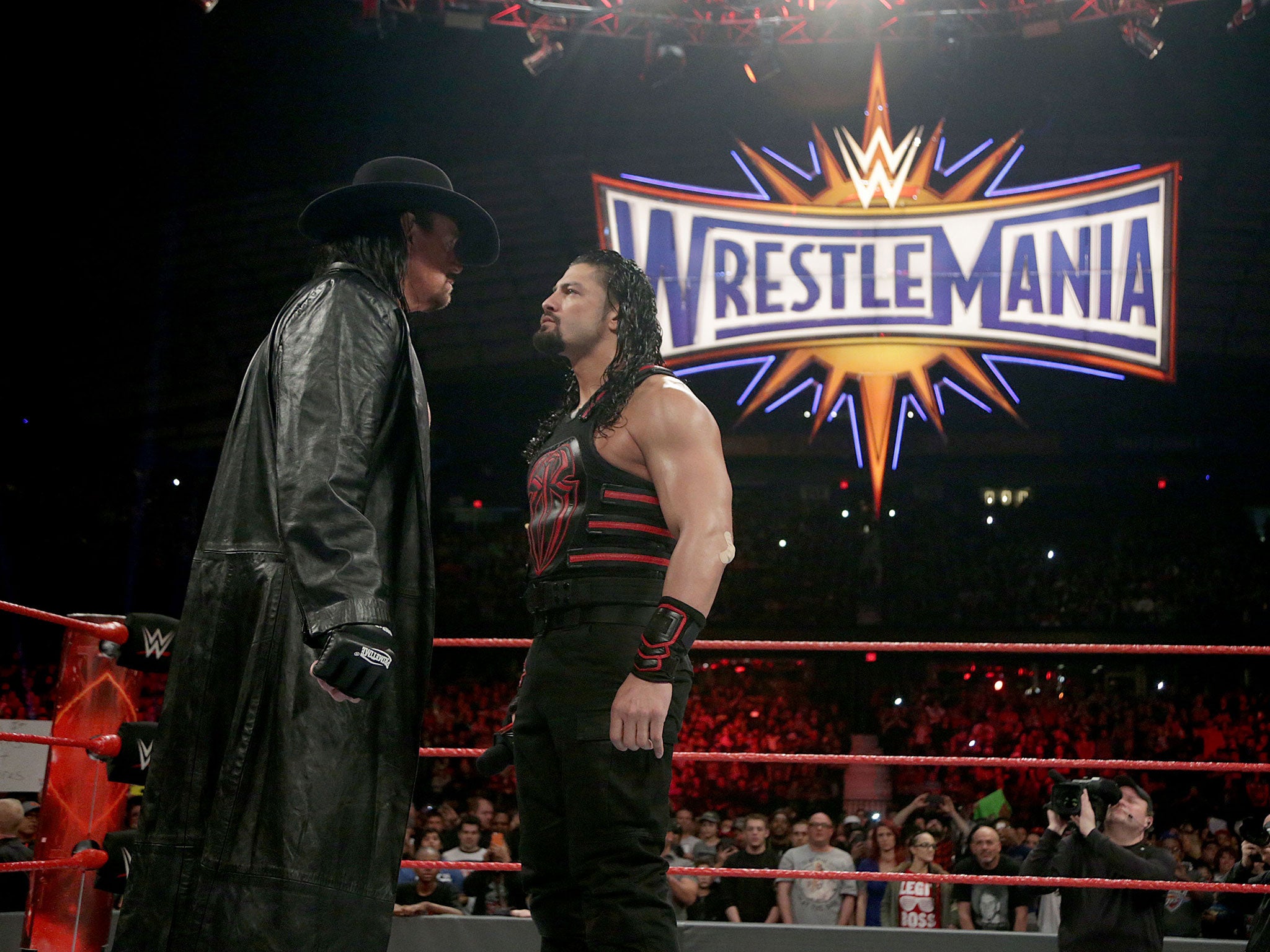 The Undertaker appeared to challenge Roman Reigns to a WrestleMania showdown