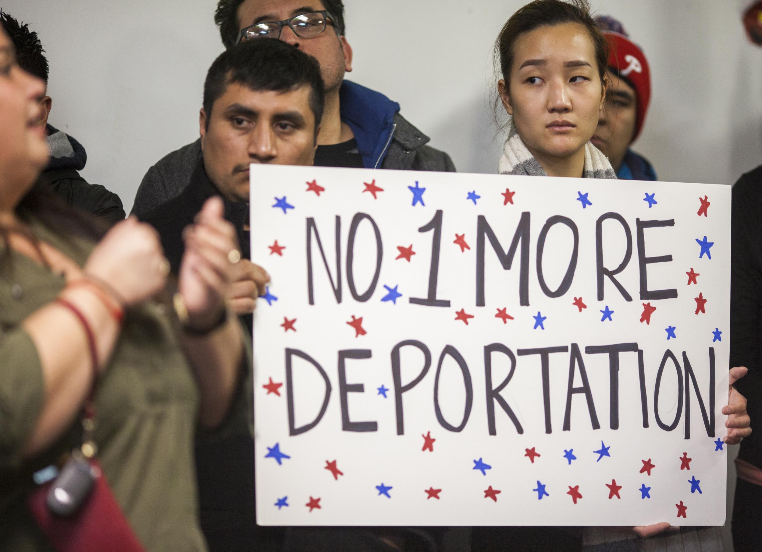 Latino workers protested against Immigrations and Customs Enforcement deportations