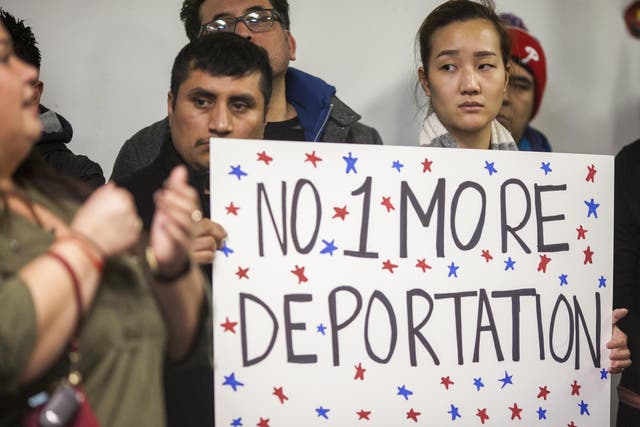 Latino workers protested against Immigrations and Customs Enforcement deportations