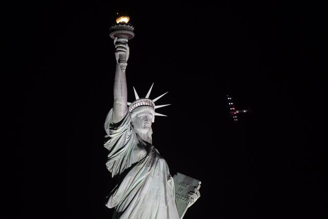 The Statue of Liberty lost her trademark illumination, as pictured here, for an hour and a half due to a generator issue