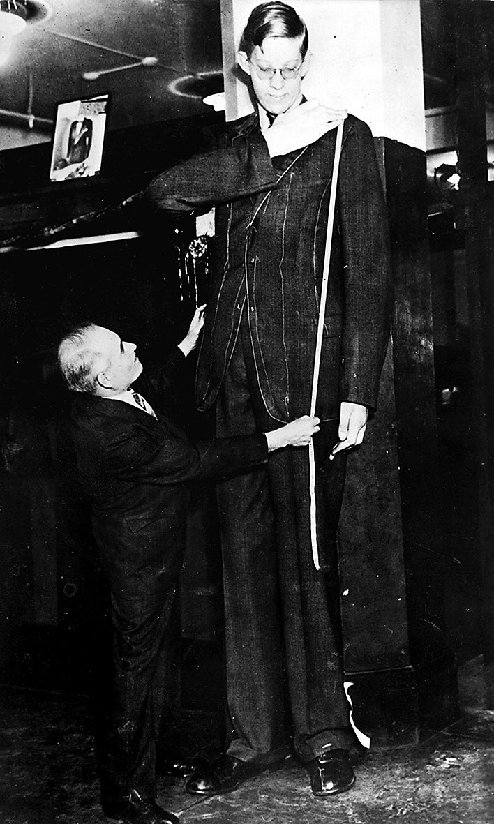 &#13;
Robert Wadlow, also known as the Giant of Illinois, stood at 8 ft 11 inches (Getty)&#13;