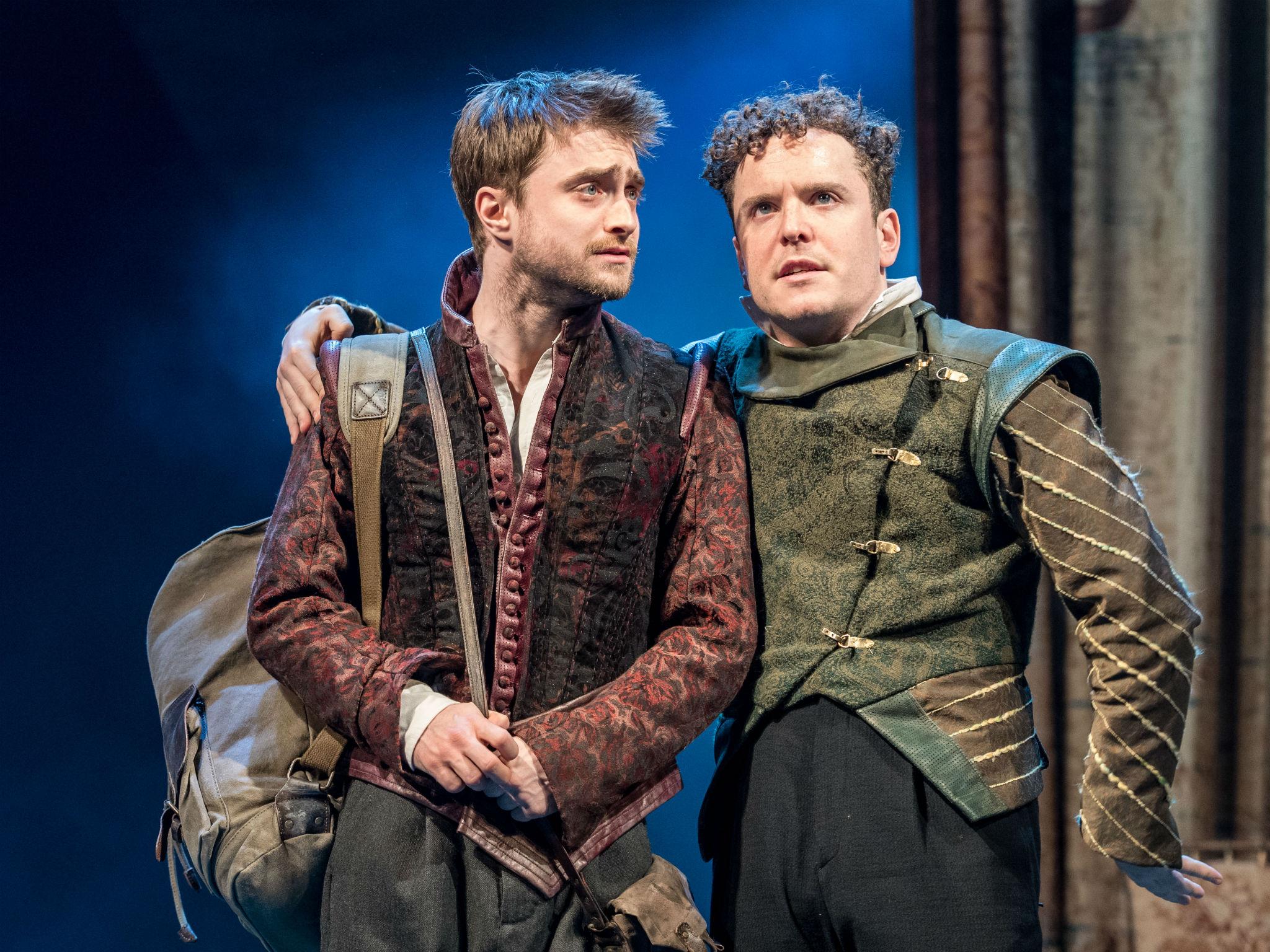 Daniel Radcliffe (Rosencrantz) and Joshua McGuire (Guildenstern) in 'Rosencrantz and Guildenstern Are Dead' at The Old Vic