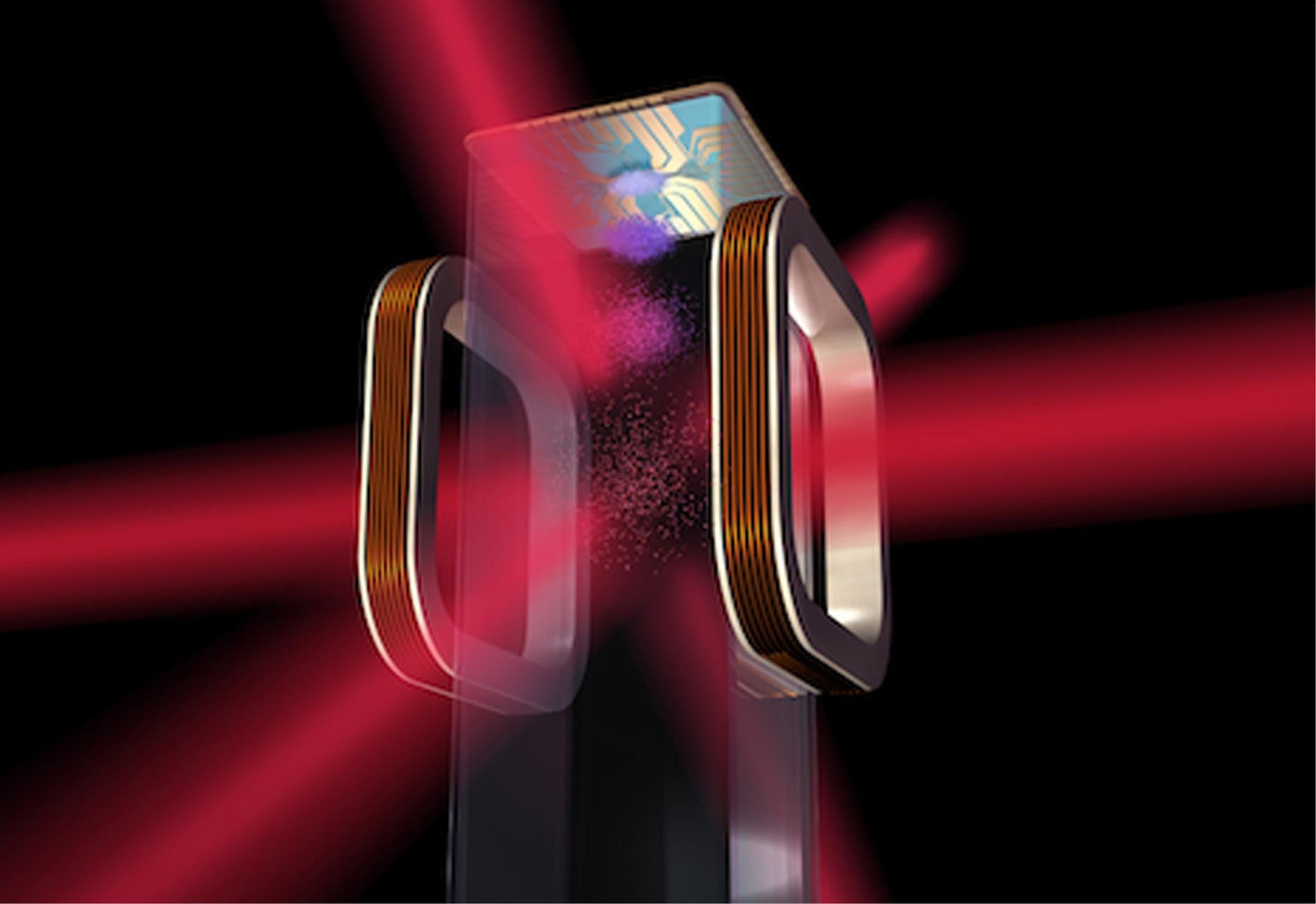 Artist's concept of a magneto-optical trap and atom chip to be used by NASA's Cold Atom Laboratory (CAL) aboard the International Space Station