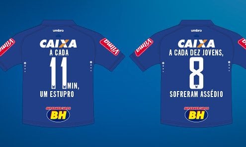Each team shirt will bear a different statistic about discrimination against women in Brazil