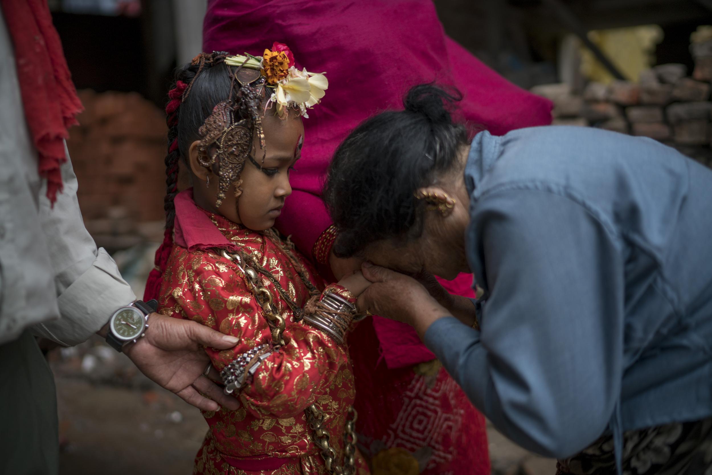 If you're lucky, you may catch a glimpse of the Kumari Devi, or living child goddess