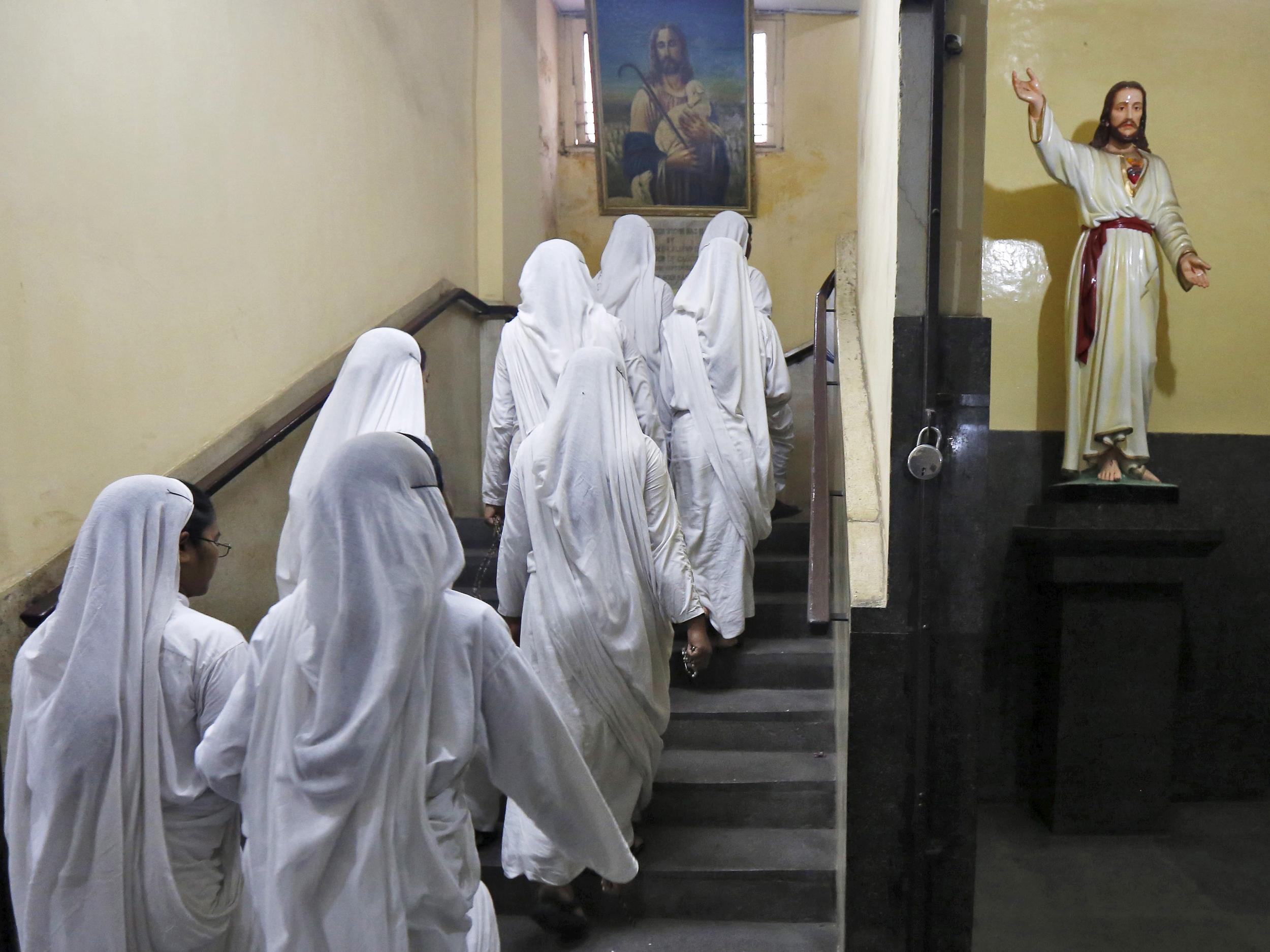 Catholic nuns attend services in India
