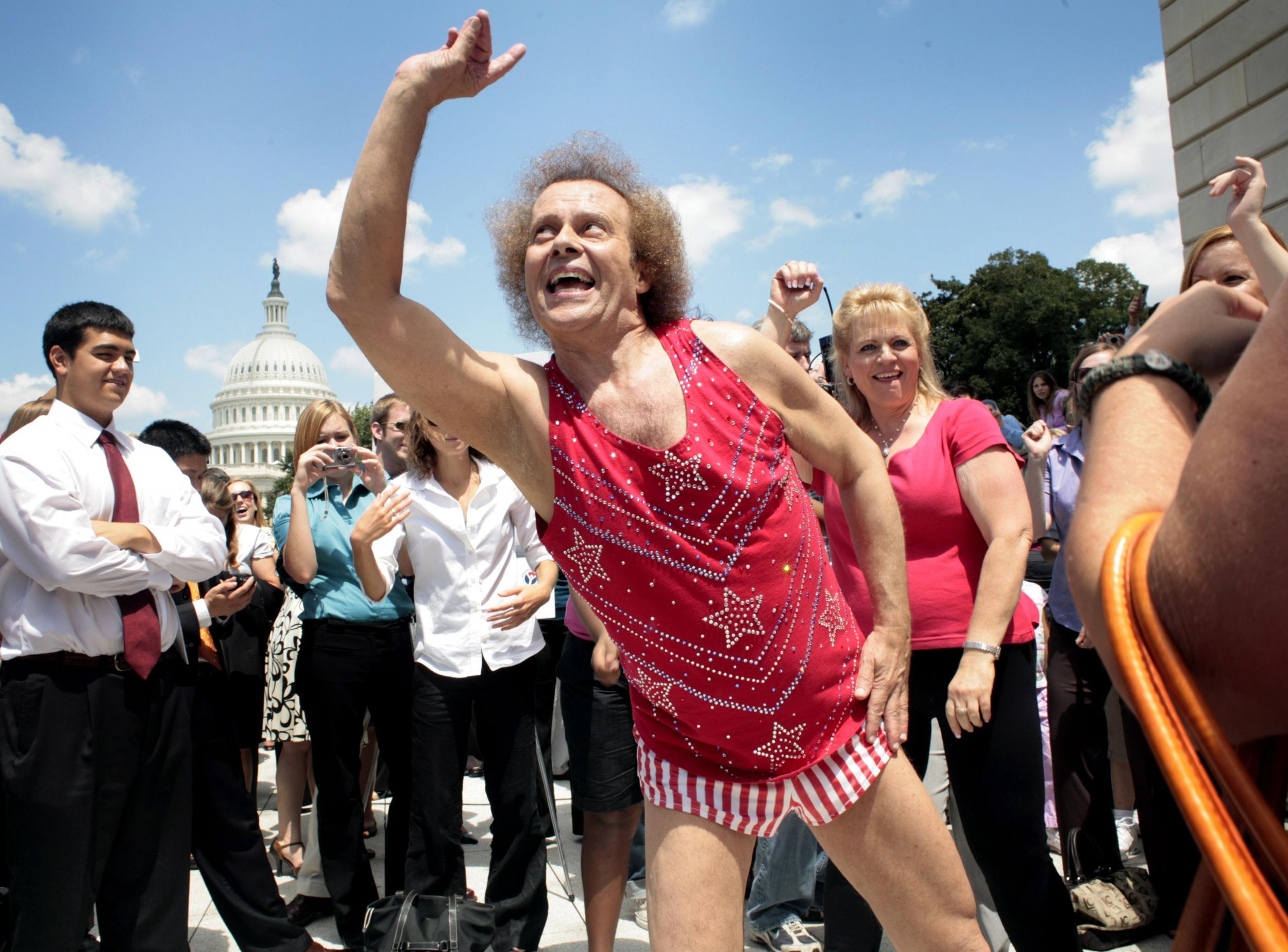 Richard Simmons on Capitol Hill in 2008. He became an anti-obesity crusader with a focus on boosting self-esteem