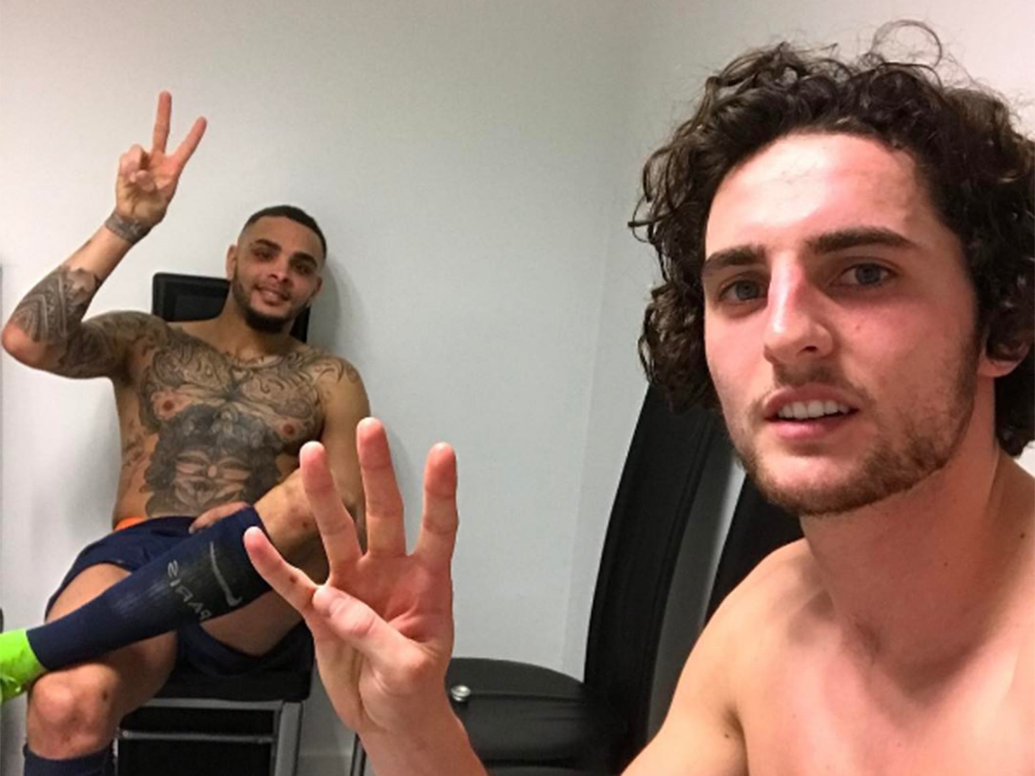 Adrien Rabiot and Layvin Kurzawa revelled in PSG's first-leg win on Instagram