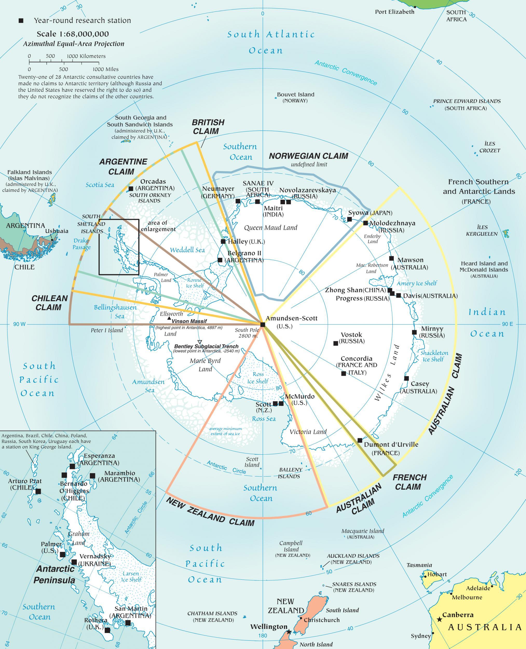 A map of the Antarctic region claims (CIA)