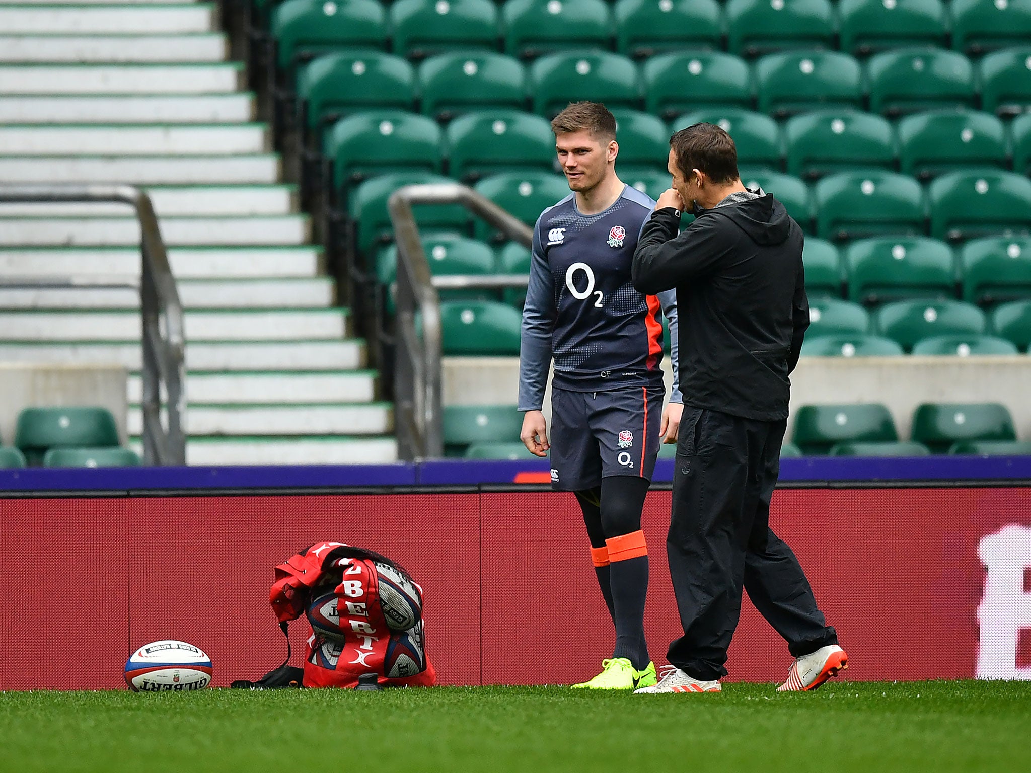 Owen Farrell trained on his own on Friday