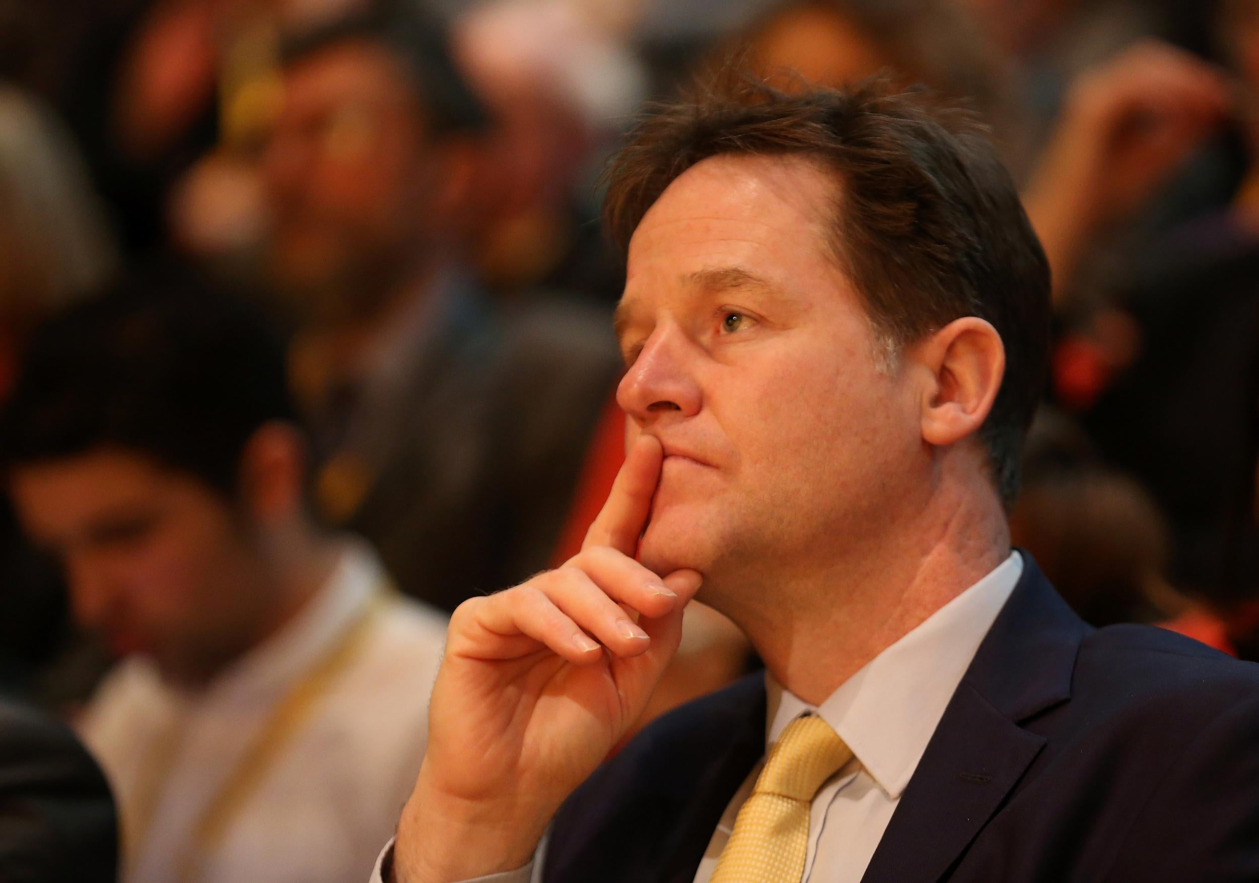 Former Lib Dem leader Nick Cleff is making his first election speech on Tuesday