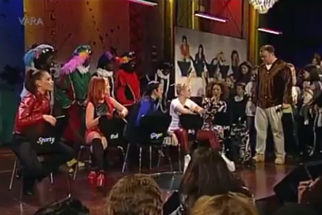 The Spice Girls challenge a Dutch TV host after he brings on guests dressed in blackface