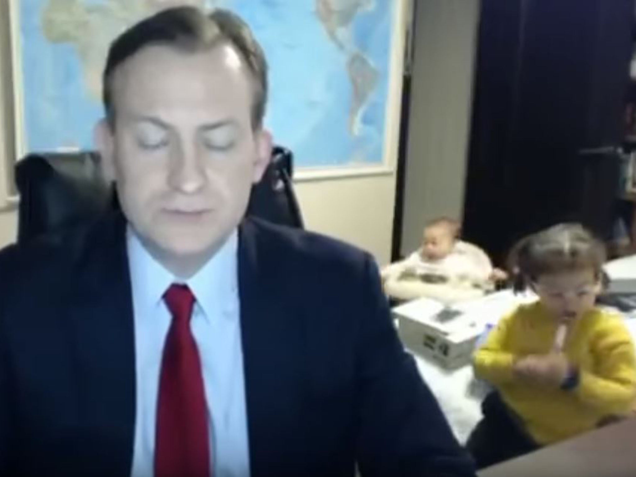 Robert Kelly's live BBC interview is interrupted by his children