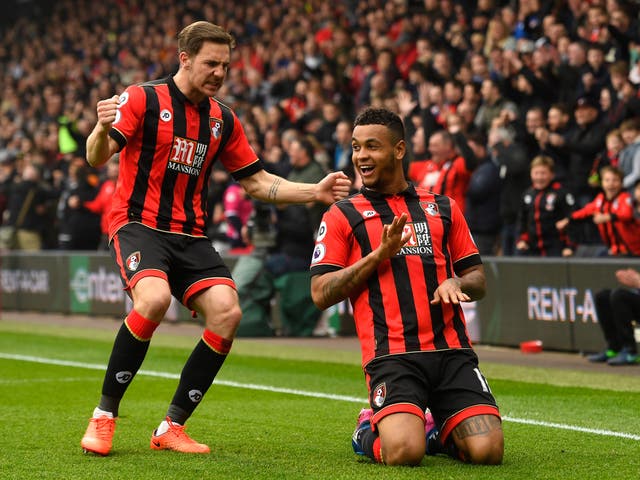 Josh King had an eventful day at the office, missing a penalty before bagging a hat-trick