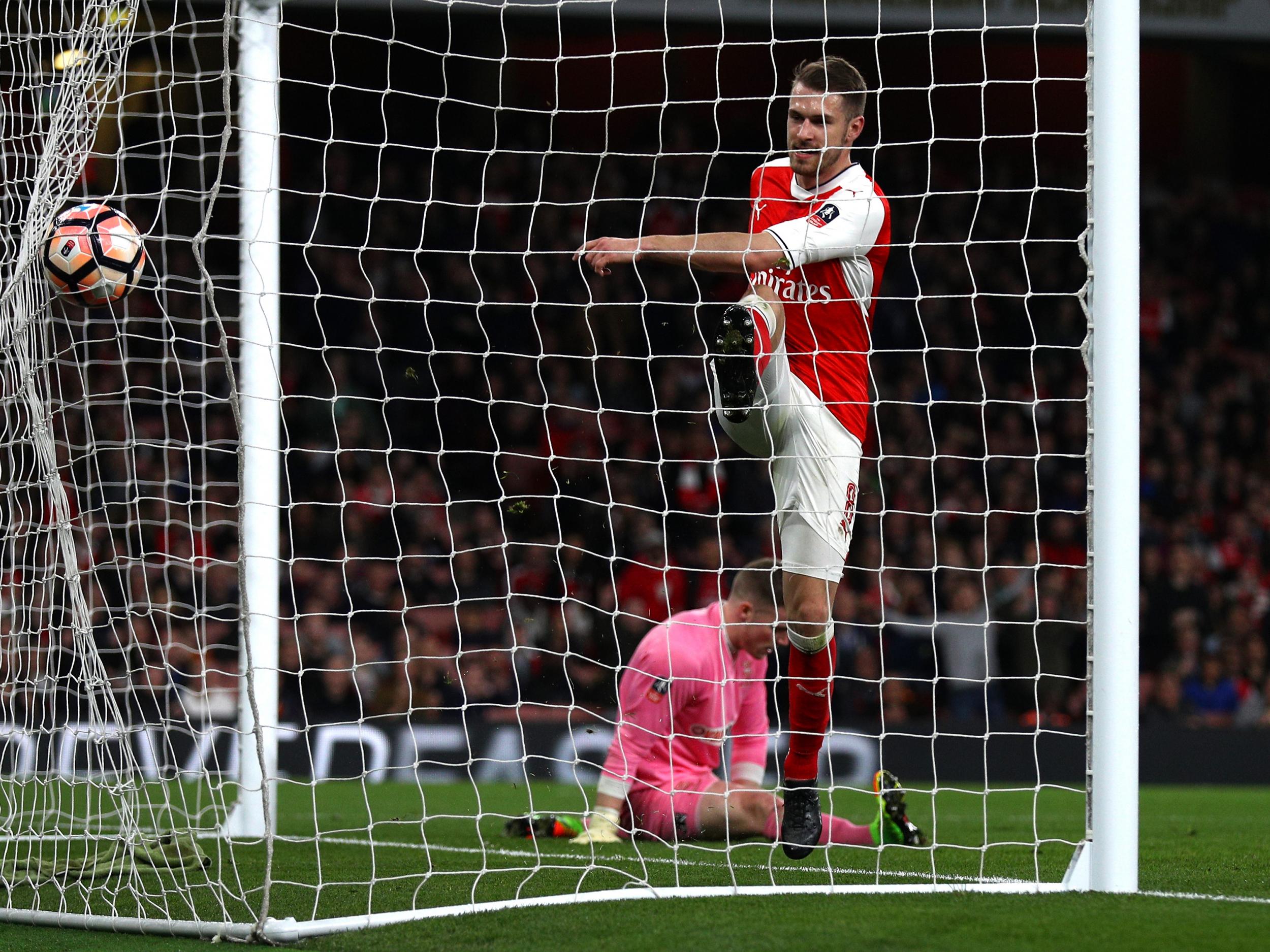 Ramsey walked in Arsenal's fifth past a despairing Farman