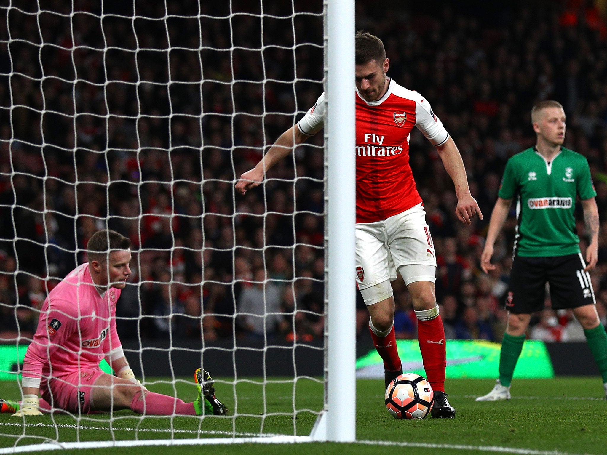 Ramsey walked the ball into the net in Arsenal's 5-0 win over Lincoln