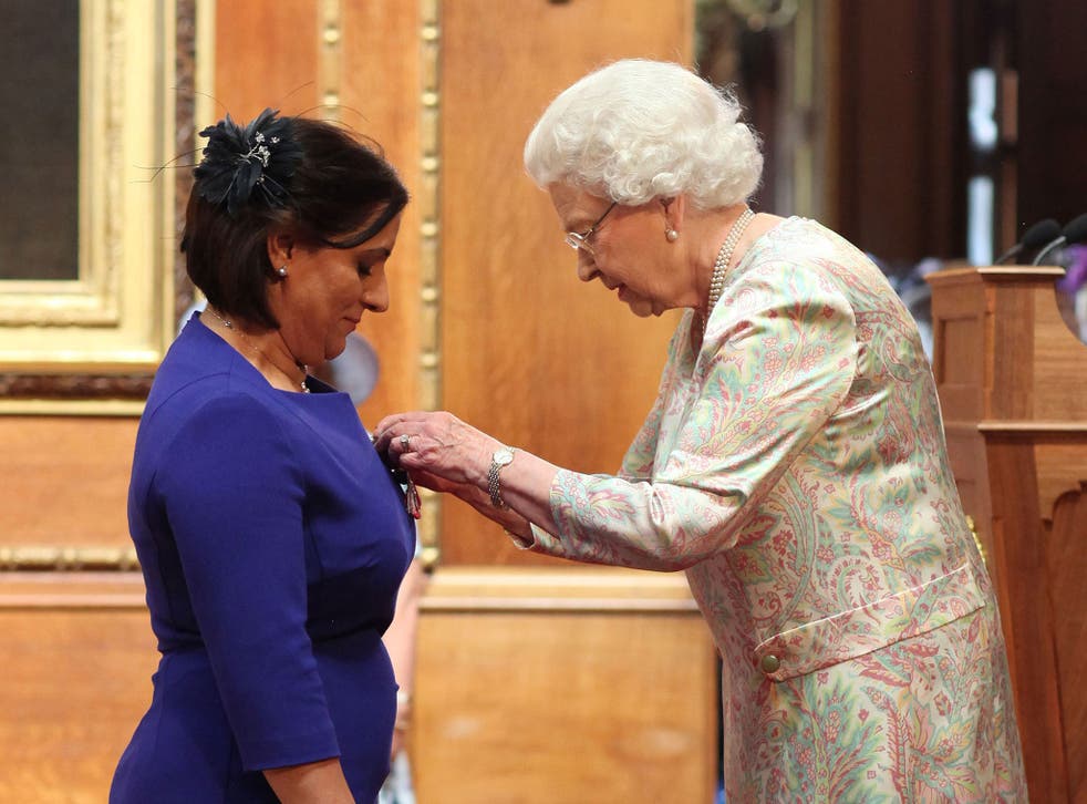 Detective Constable Nighat Hubbard is made an MBE by the Queen in July 2014