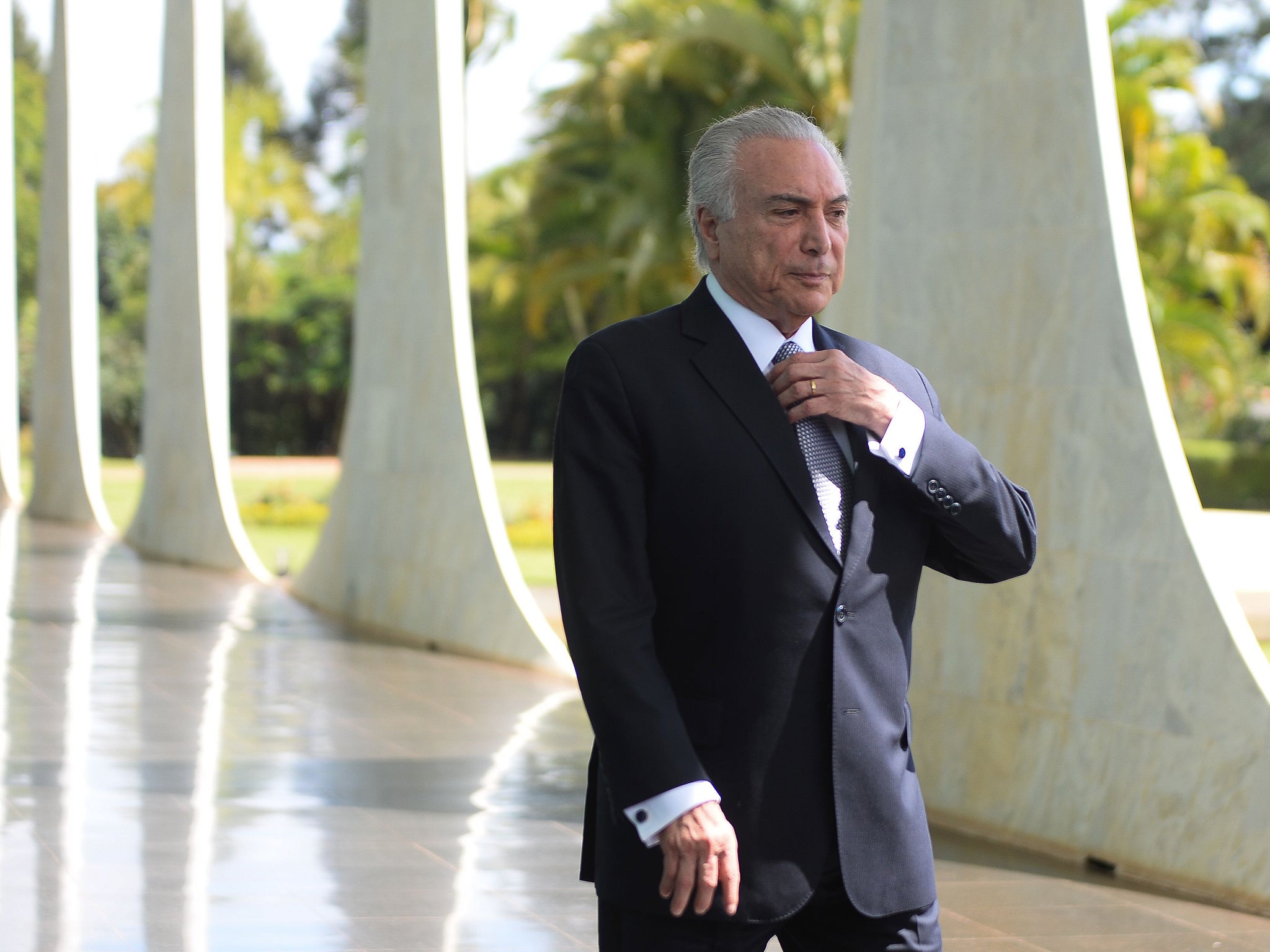 Brazilian President Michel Temer at the Alvorada Palace in Brasilia