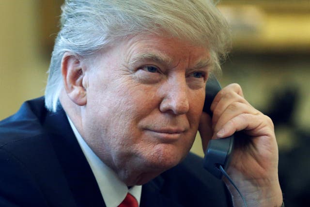 US President Donald Trump speaks by phone with the Saudi Arabia's King Salman in the Oval Office