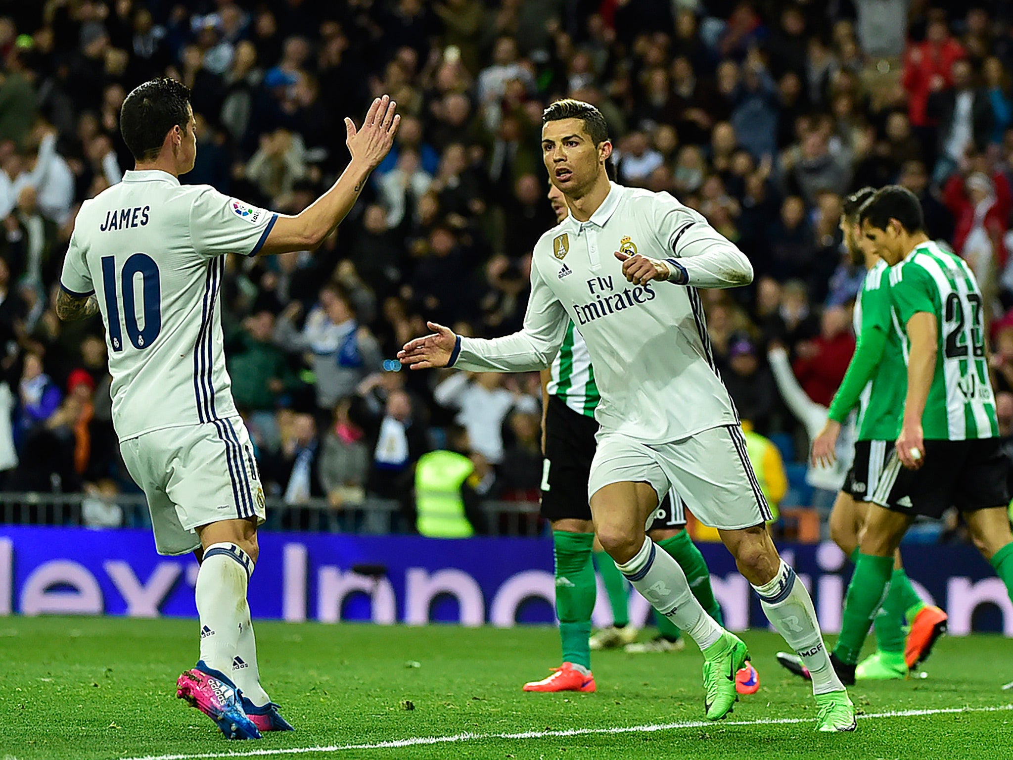 Cristiano Ronaldo pulled Real Madrid level with a 41st-minute header